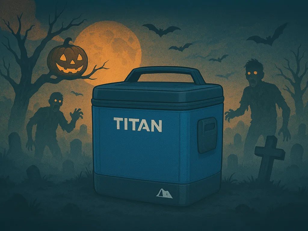 AI generated image of a Titan cooler with zombies