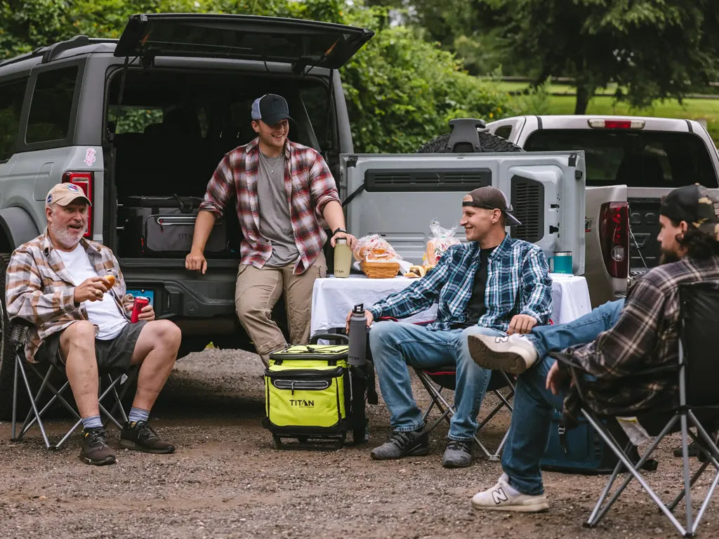 Group of people at a tailgate party