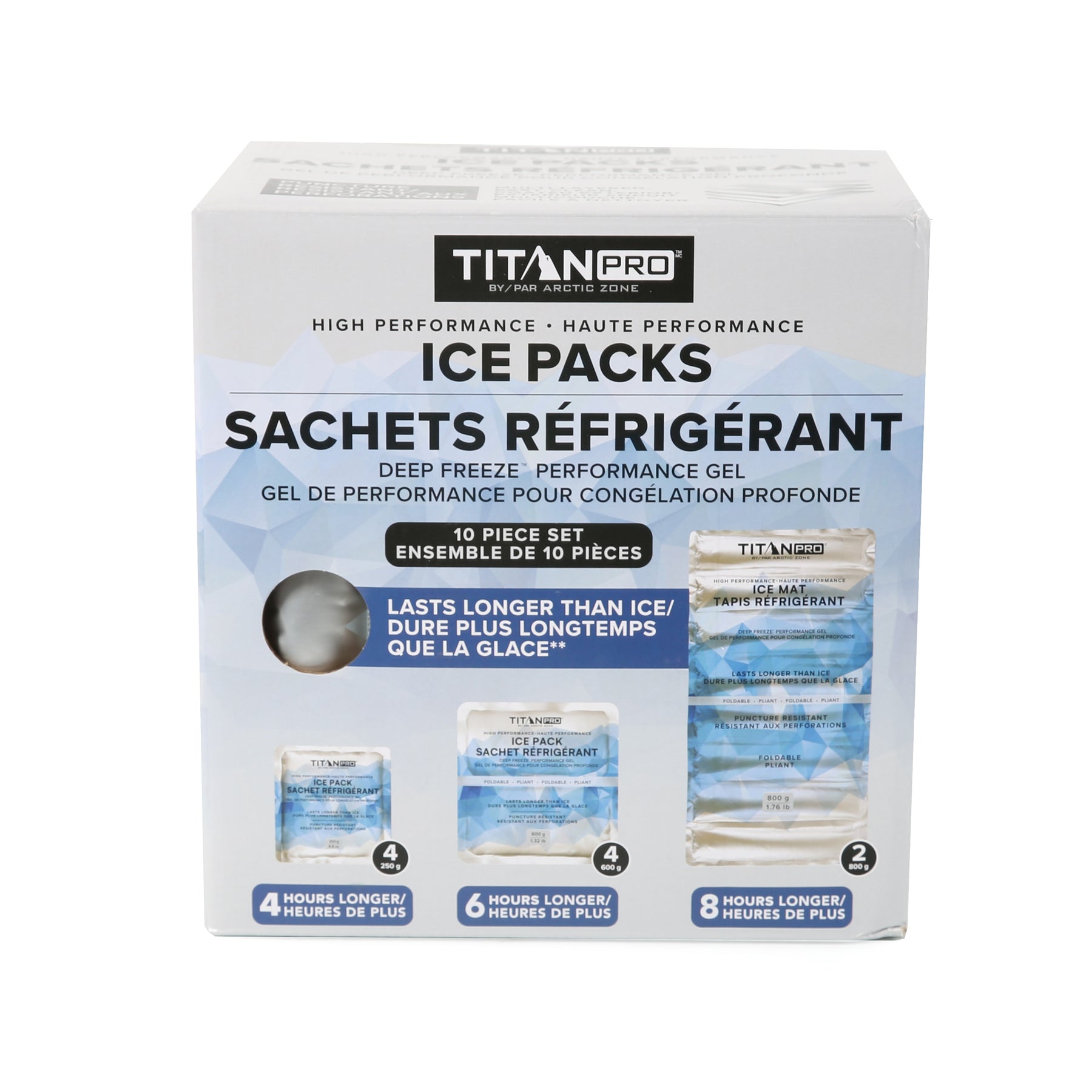 Titan PRO by Arctic Zone® High Performance Ice Packs with Deep Freeze™ Performance Gel – 10-Piece Combo