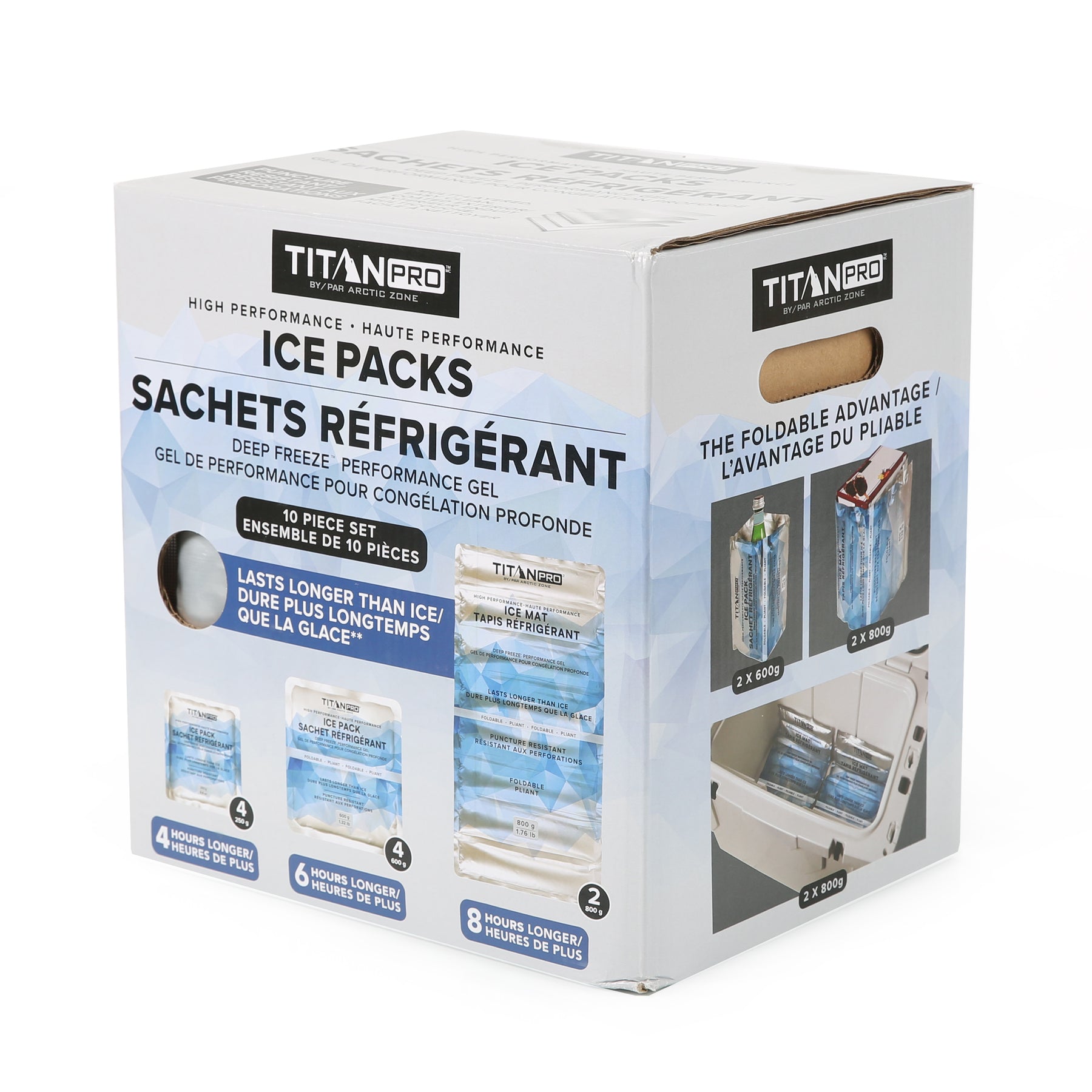 Titan PRO by Arctic Zone® High Performance Ice Packs with Deep Freeze™ Performance Gel – 10-Piece Combo