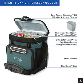 Titan by Arctic Zone™ 16 Can Zipperless HardBody® Cooler | Arctic Zone