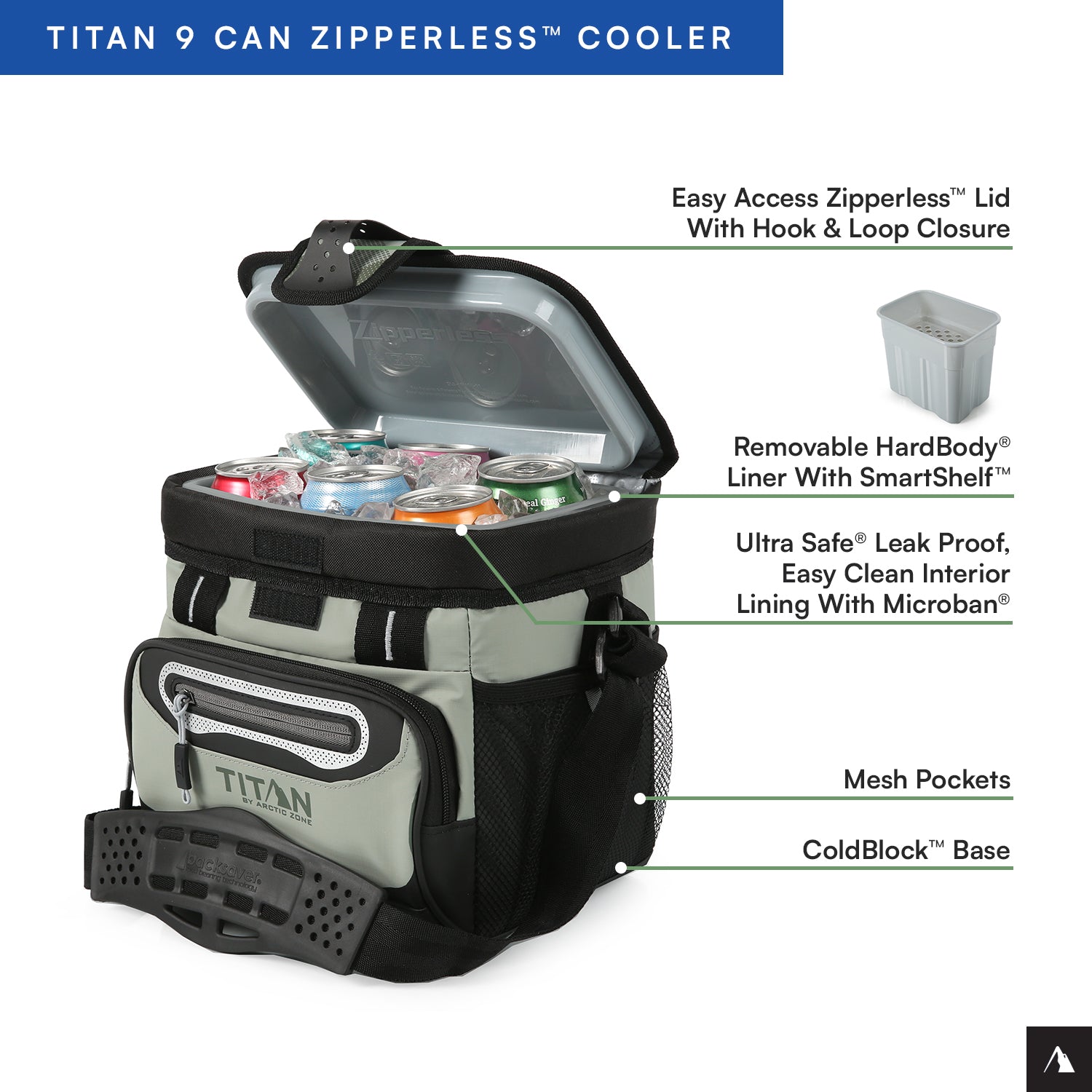 Titan by Arctic Zone™ 9 Can Zipperless HardBody® Cooler | Arctic Zone