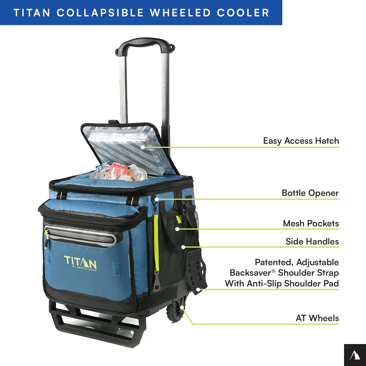 Titan by Arctic Zone™ 60 (50+10) Can Wheeled Cooler | Arctic Zone