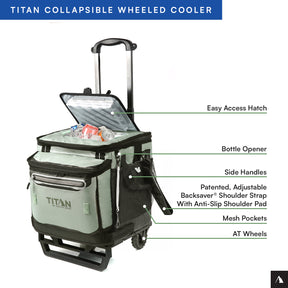 Titan by Arctic Zone™ 60 (50+10) Can Wheeled Cooler | Arctic Zone