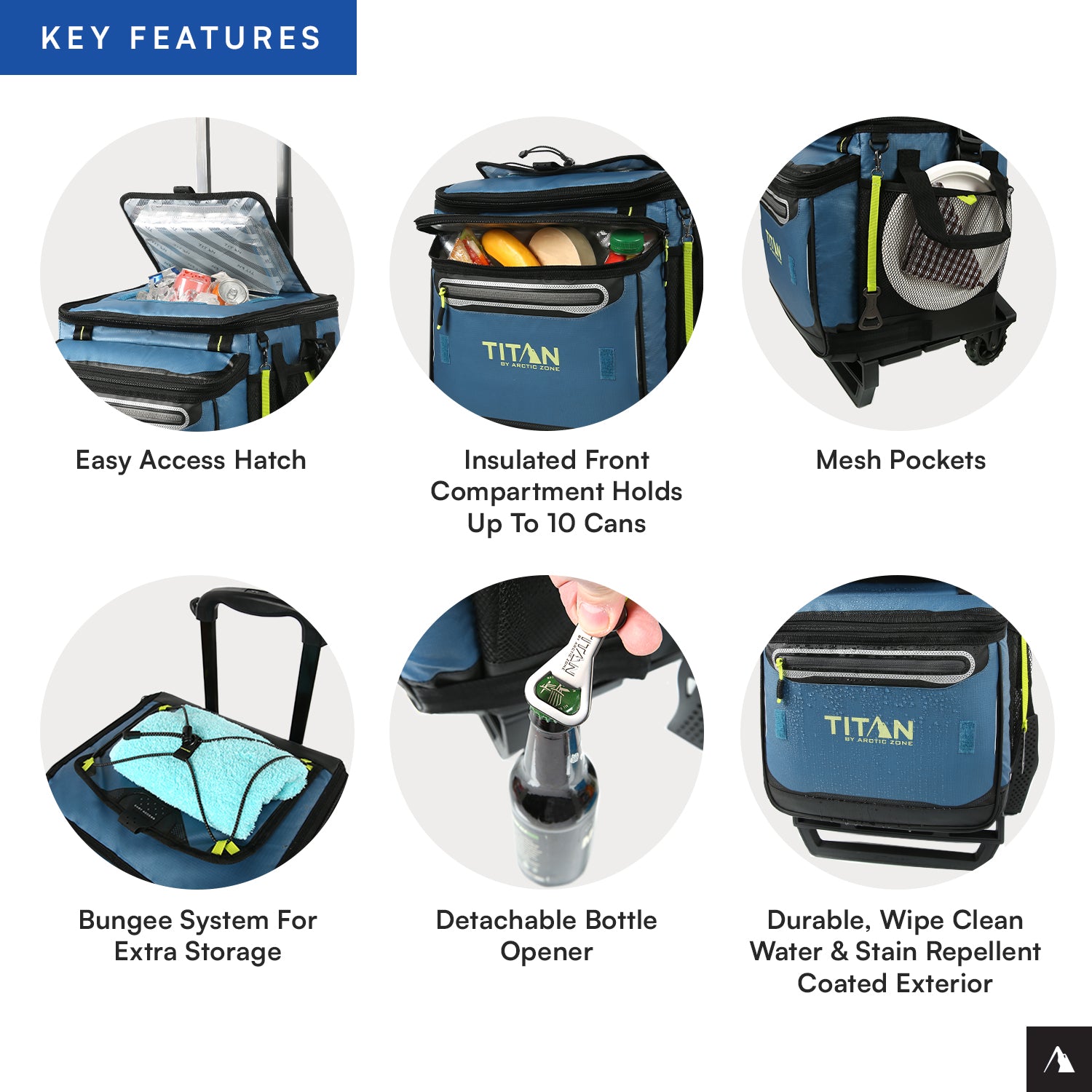 Titan by Arctic Zone™ 60 (50+10) Can Wheeled Cooler | Arctic Zone