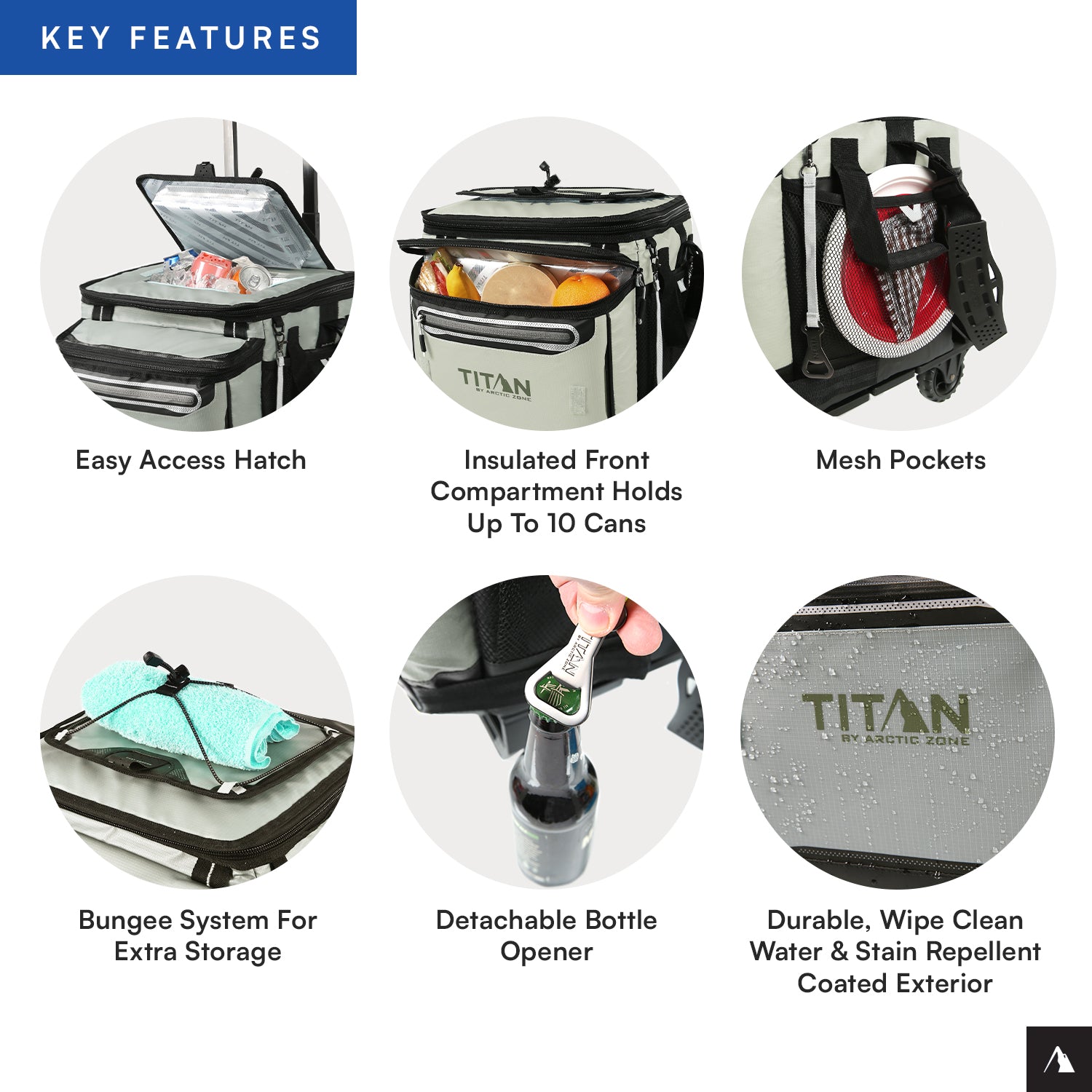 Titan by Arctic Zone™ 60 (50+10) Can Wheeled Cooler | Arctic Zone