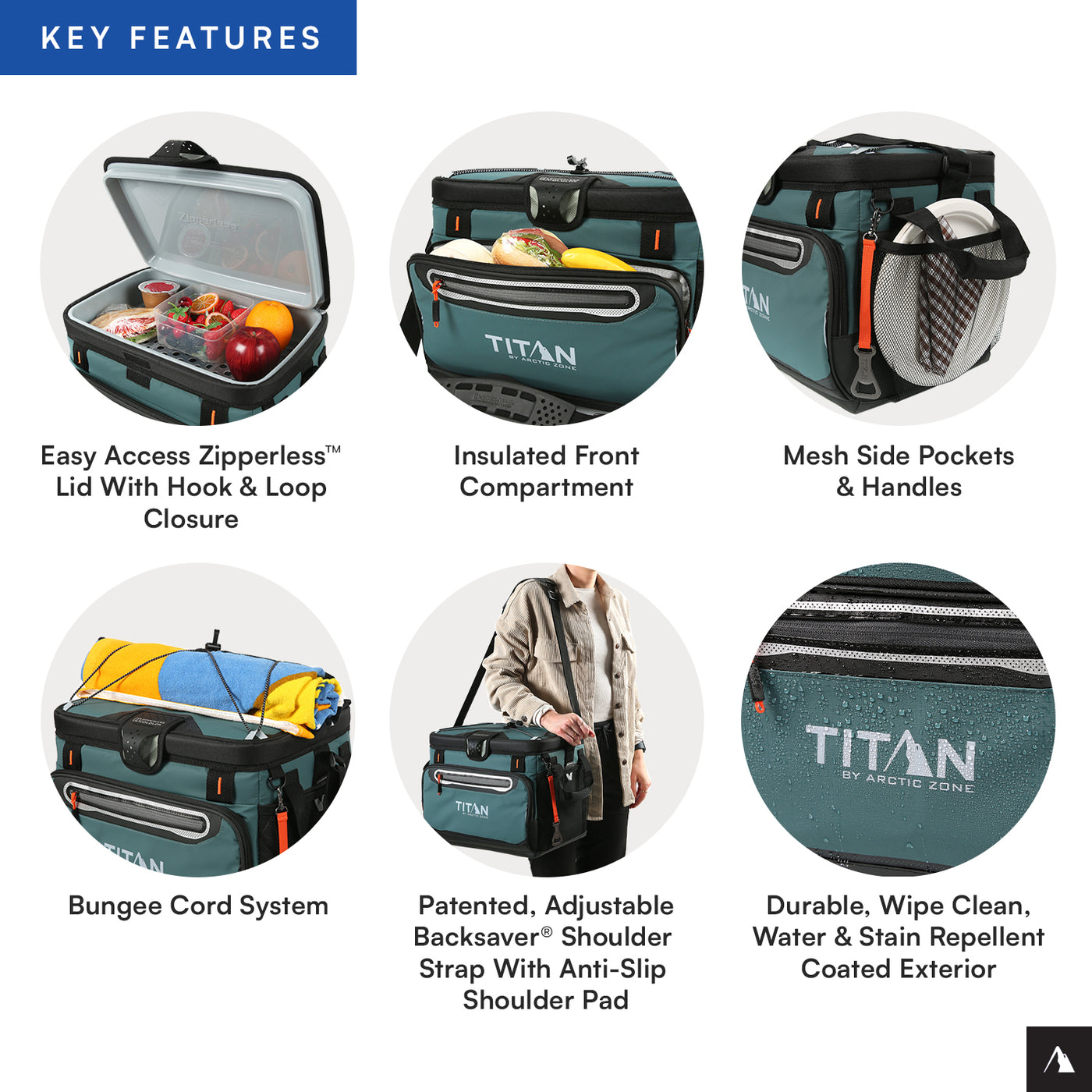 thumbnail image 2 of 16 Can Zipperless Soft Cooler With HardBody Liner, Seagrass 2 of 12