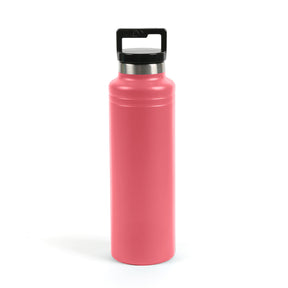 Glass Water Sports Bottle With Stainless Steel Lid,16 oz,Pink