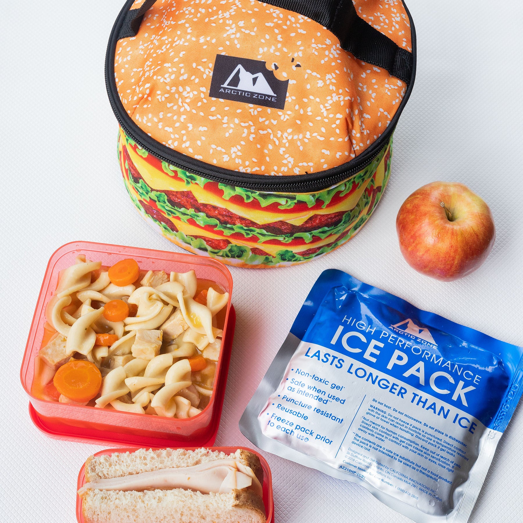 Arctic Zone Reusable Lunch Box Combo Kit with Accessories, Green