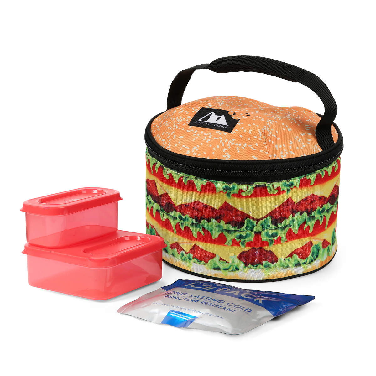 Arctic Zone Pastel Insulated Lunch Box With Food Container, Bottle, Ice Pack
